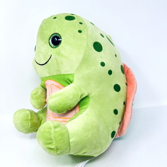 Whitehouse Leisure Turtle Plush Green Soft Stuffed Animal 12" Toy Glitter Eyes - Picture 6 of 11